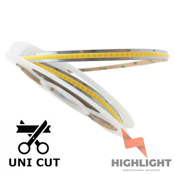 Taśma LED COB Uni-CUT 24V IP20 10W 528 LED/m Biała Ciepła – 1 metr