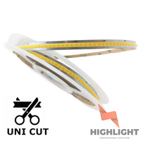 Taśma LED COB Uni-CUT 24V IP20 10W 528 LED/m Biała Ciepła – 1 metr