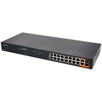 Switch Vidiline VIDI-F1621GBL_V2 16x PoE 100Mb/s 2x RJ45 Uplink 1x SFP 1000Mb/s 300W