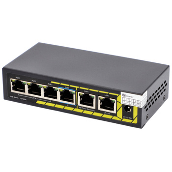 Switch Vidiline VIDI-F0420F-EXT 4x PoE 100Mb/s 2x RJ45 100Mb/s 60W z funkcją extendera PoE